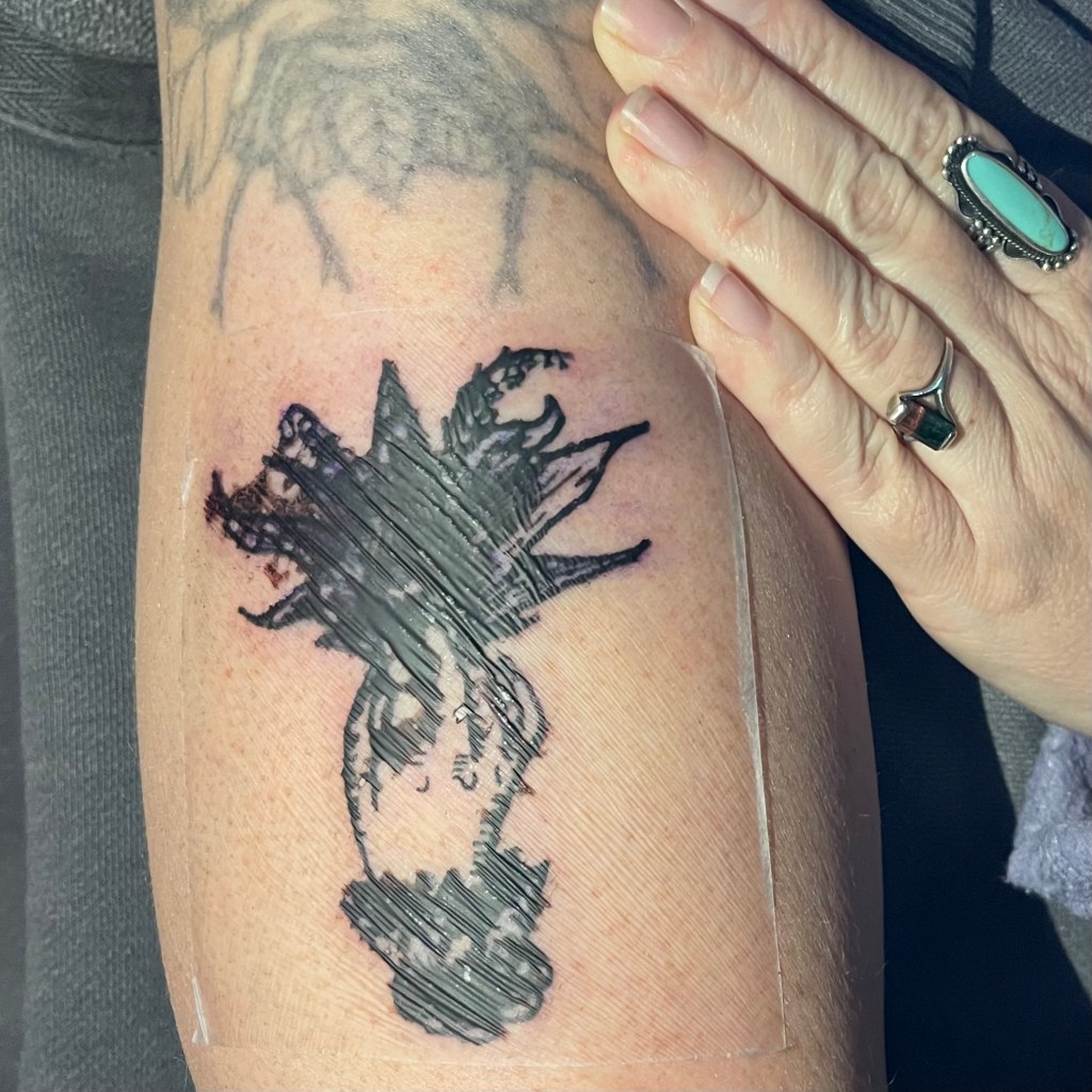 photo of a tattoo healing after being applied